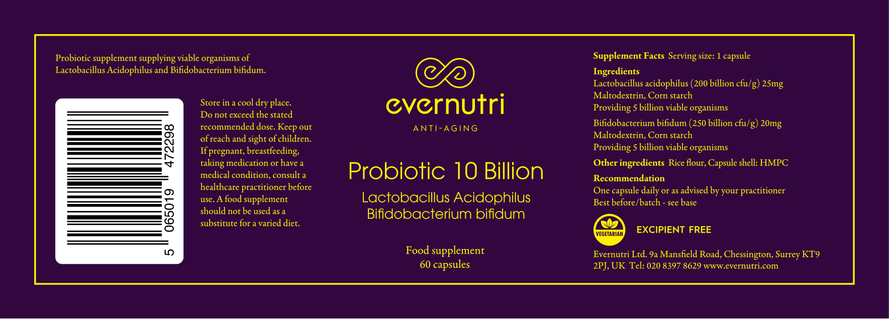 Probiotic 10B (Lactobacillus Acidophilus Bifidobacterium biffidum)